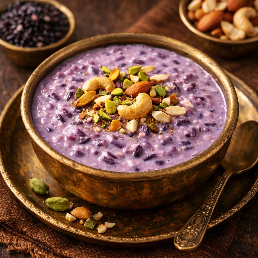 Purple,Rice,Kheer,(dessert),Ingredients:,Purple,Rice,,Milk,,Sugar/jaggery,,Cardamom,